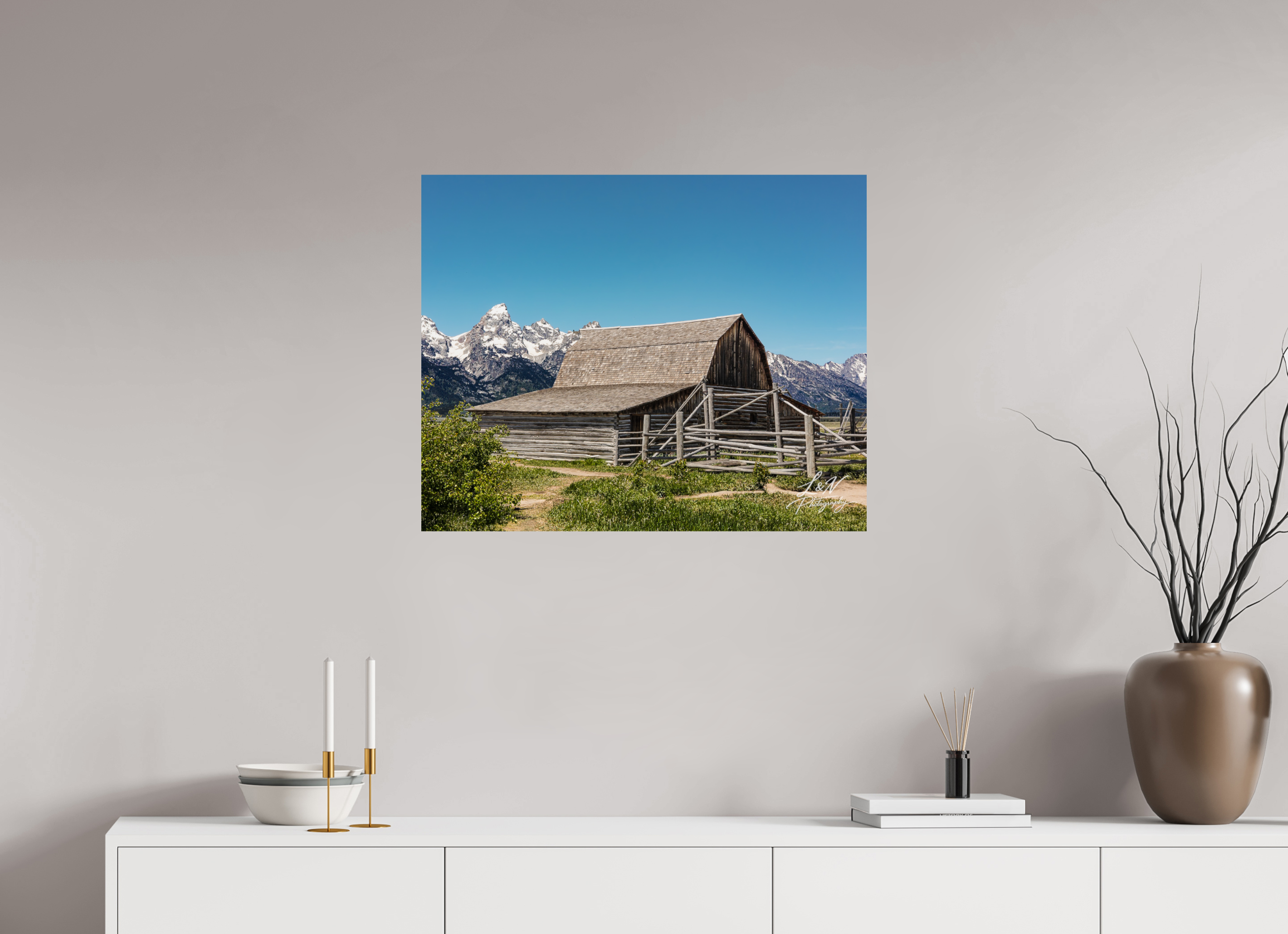 30 x 24″, Photo Print on Aluminum Backing The Moulton Barn