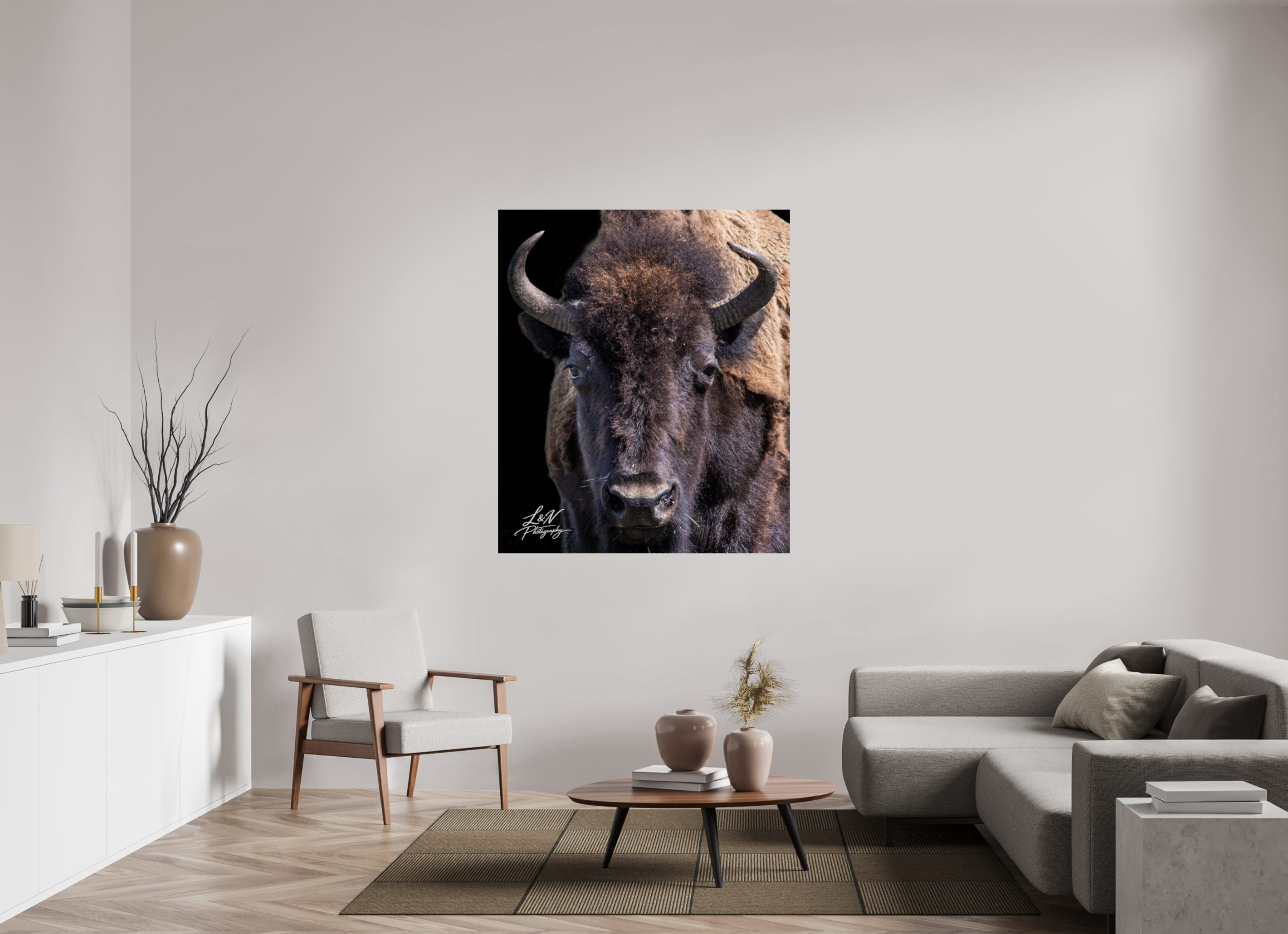 47 x 55.4″, Photo Print On Fuji Crystal DP II Yellowstone Bison