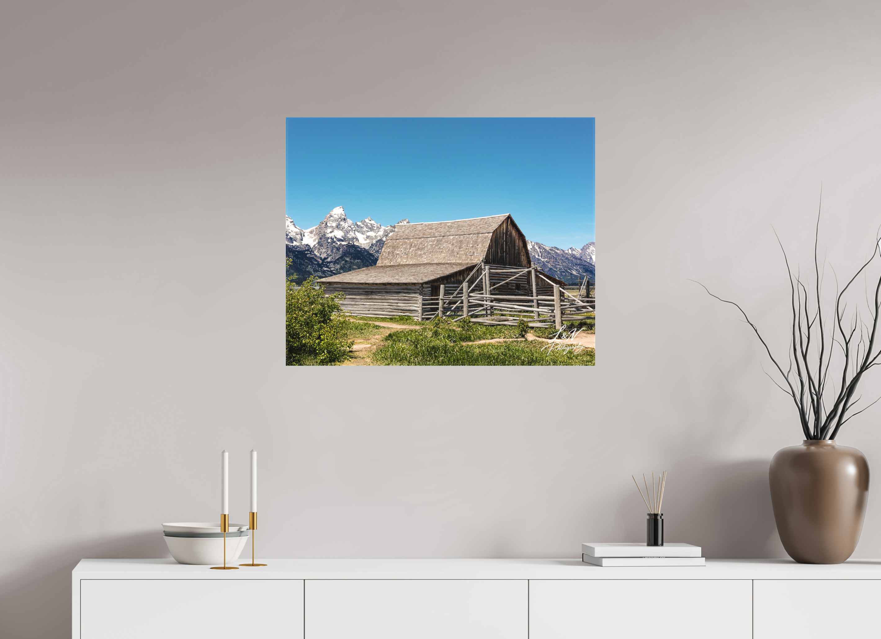 30 x 24″, Matte Canvas on Stretcher Frame The Moulton Barn