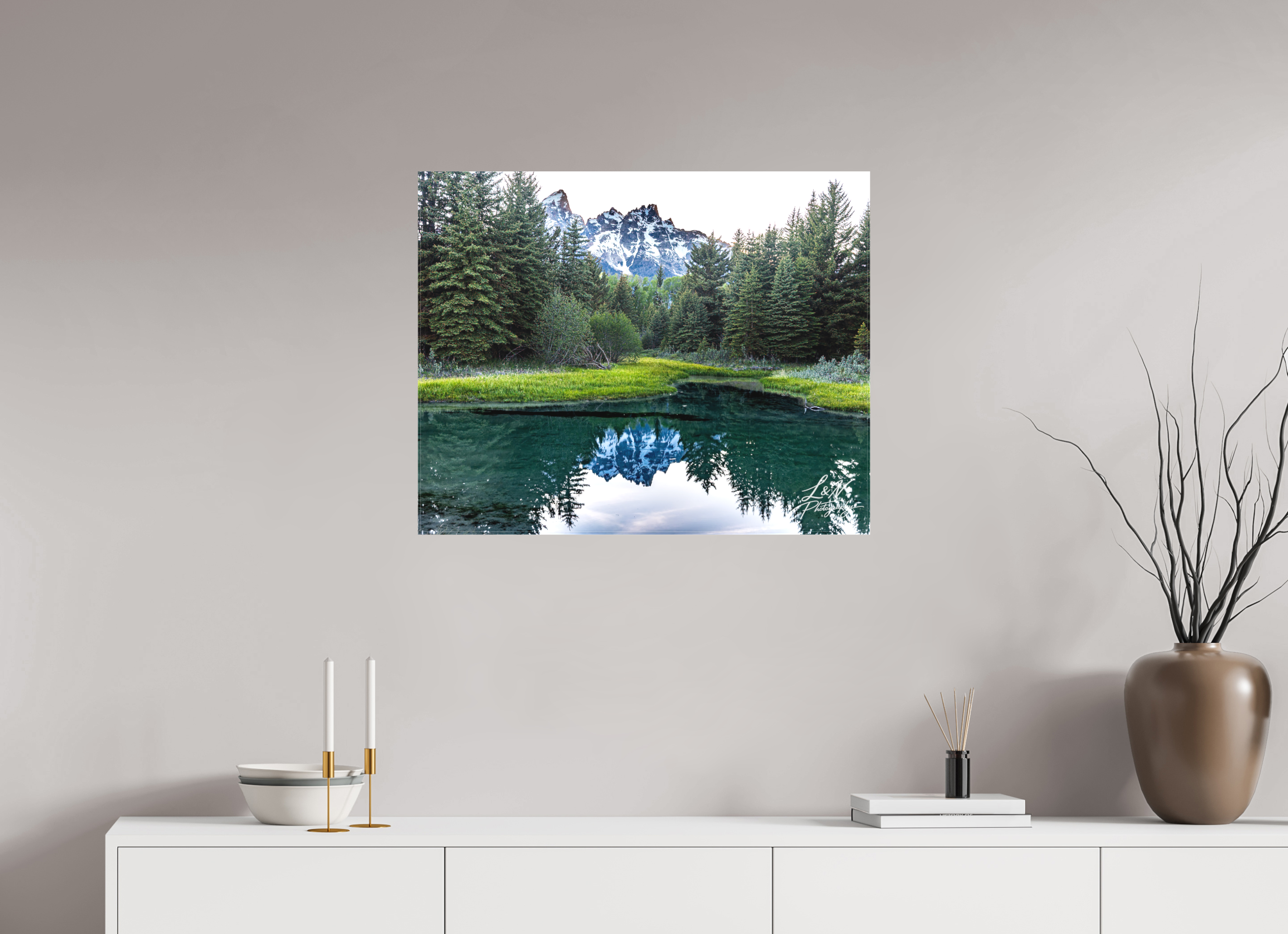 30 x 24″, Matte Canvas on Stretcher Frame Emerald Reflection