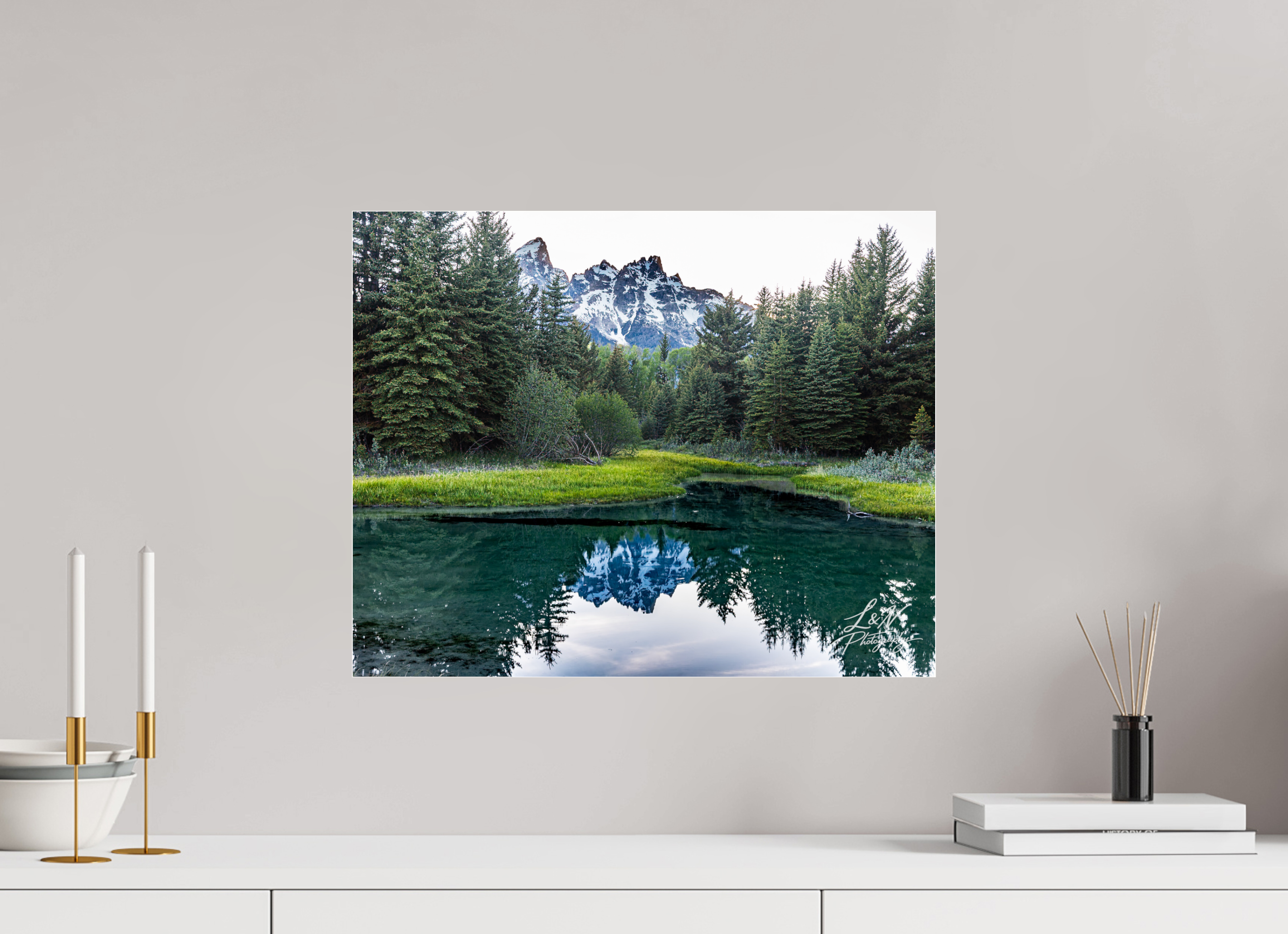 20 x 16″, Photo Print Under Acrylic Glass Emerald Reflection