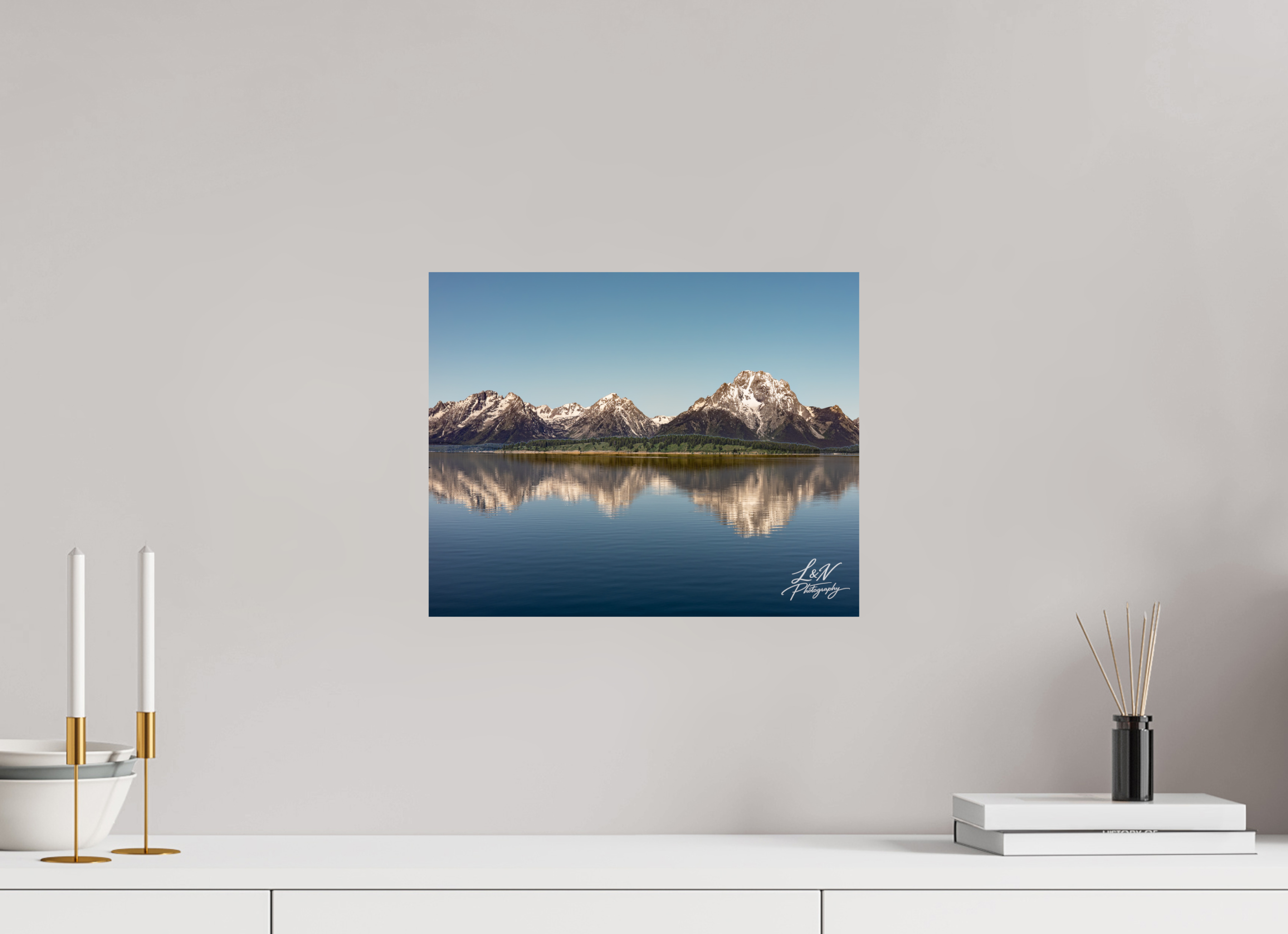 15 x 12″, Photo Print On Fuji Crystal DP II Mirror of the Tetons