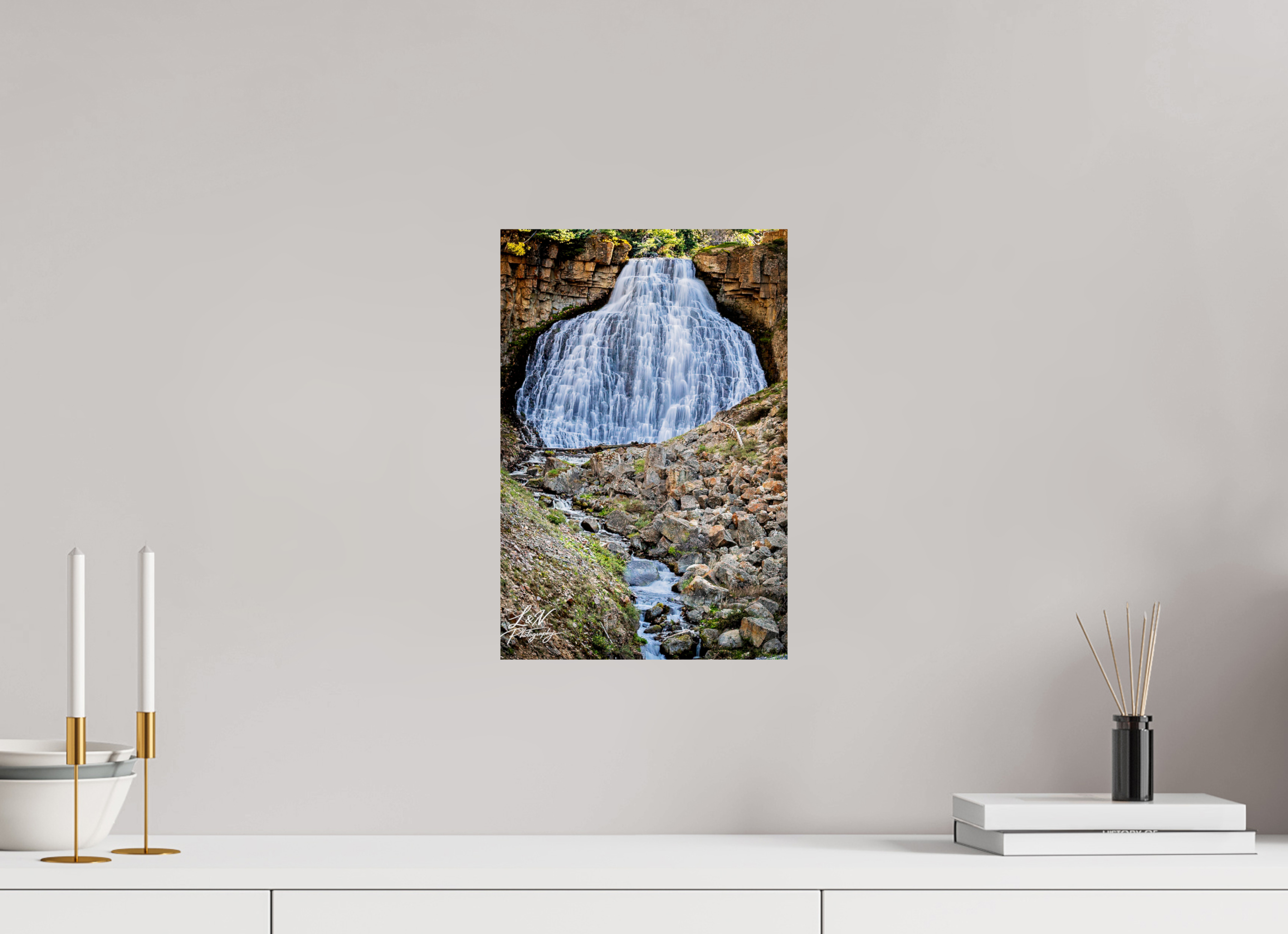 10 x 15″, Photo Print On Fuji Crystal DP II Rustic Falls – Yellowstone National Park