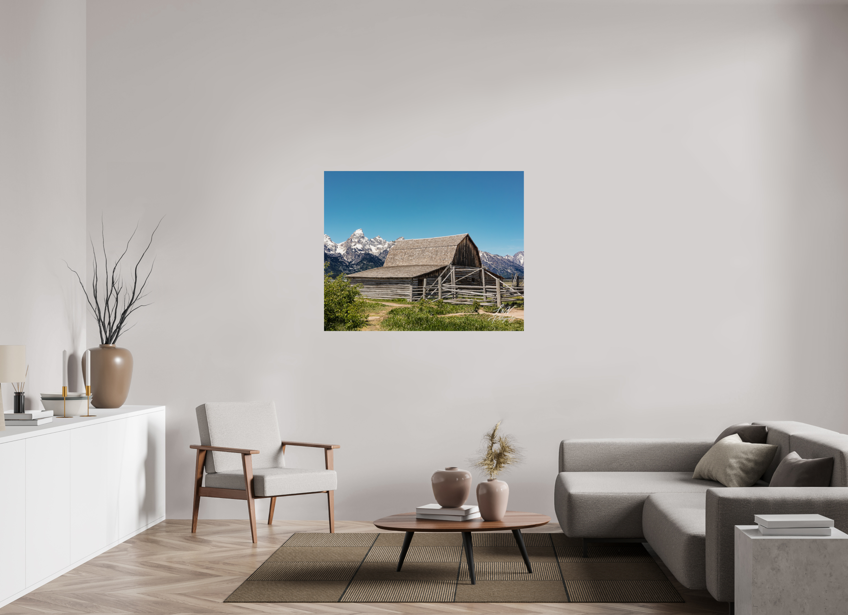 48.7 x 39″, Photo Print on Aluminum Backing The Moulton Barn