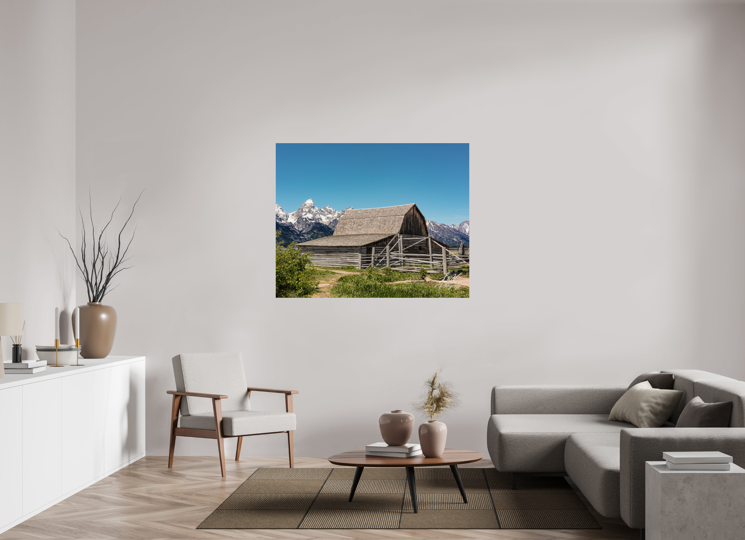 53.7 x 43″, Photo Print Under Acrylic Glass The Moulton Barn