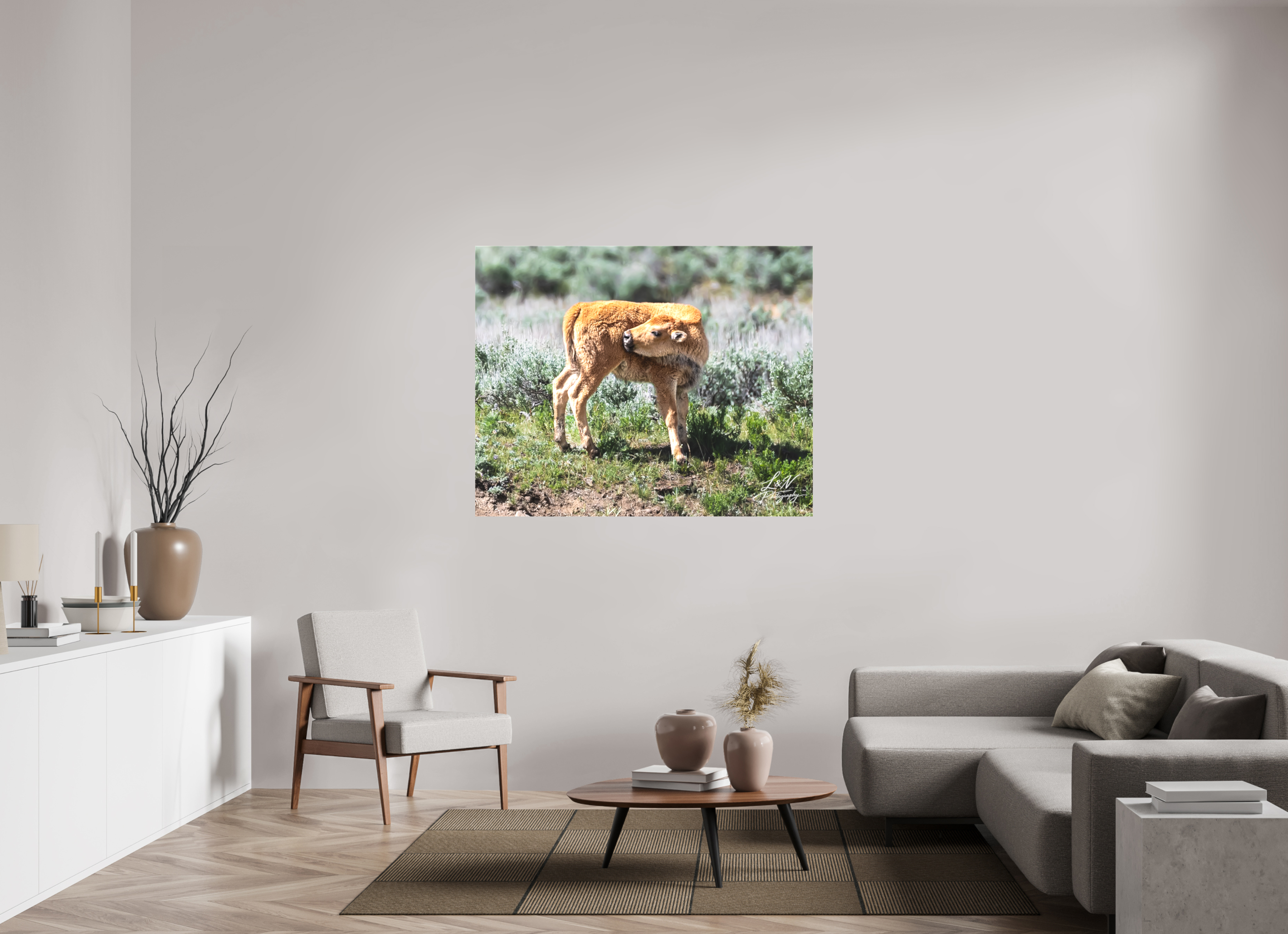 53.8 x 43″, Matte Canvas on Stretcher Frame Looking Back