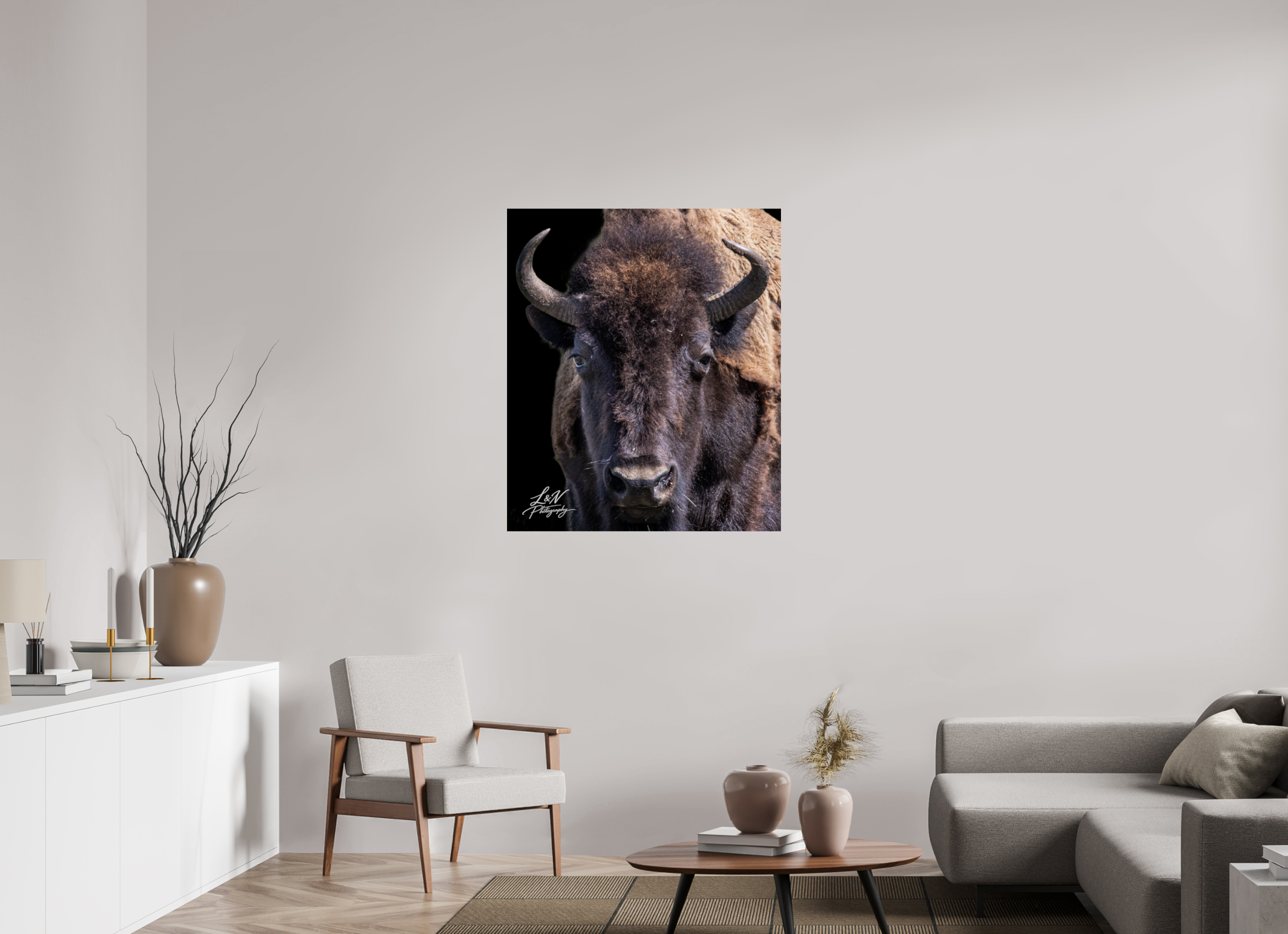 35 x 41.2″, Photo Print On Fuji Crystal DP II Yellowstone Bison