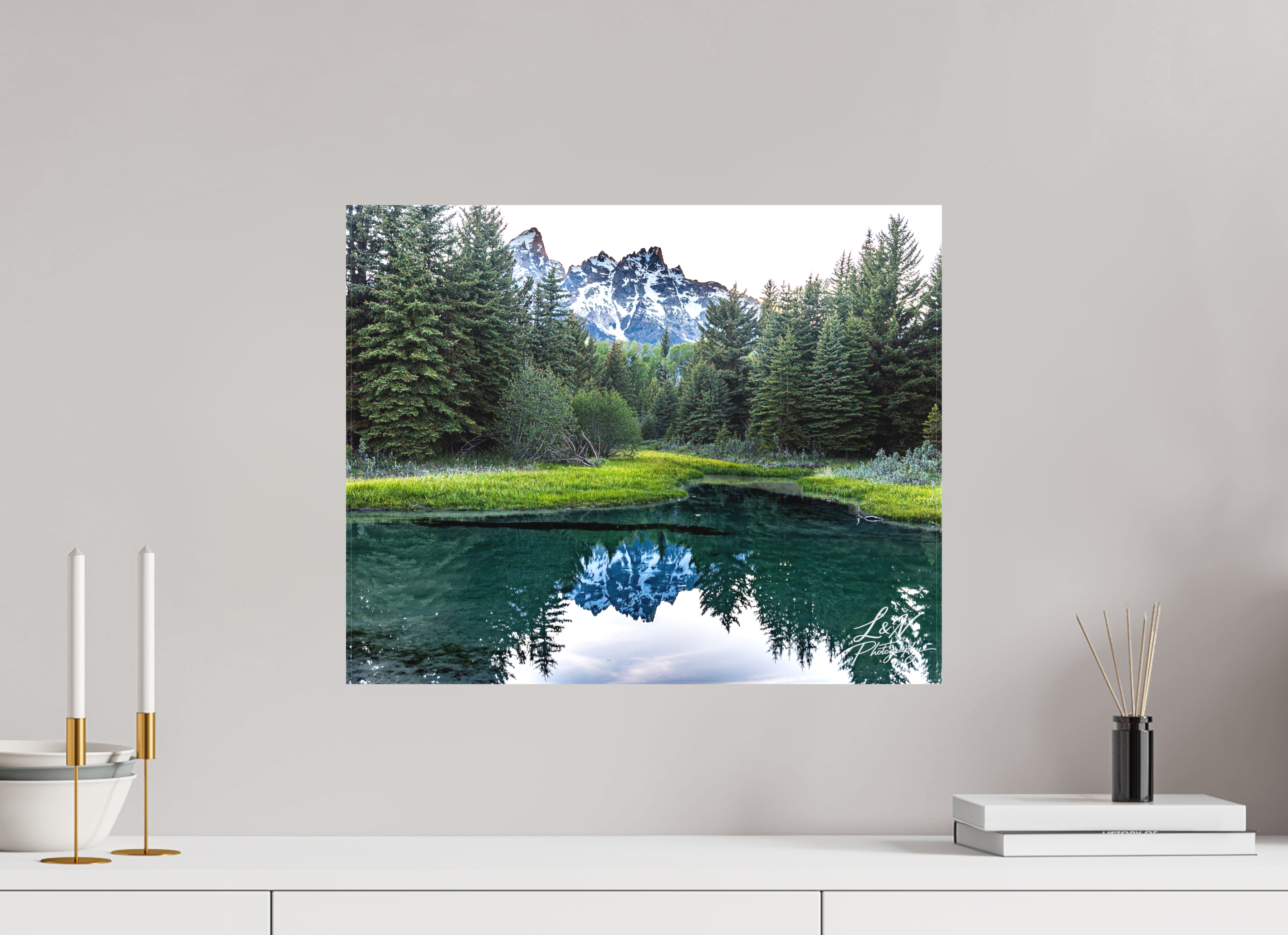 20 x 16″, Matte Canvas on Stretcher Frame Emerald Reflection