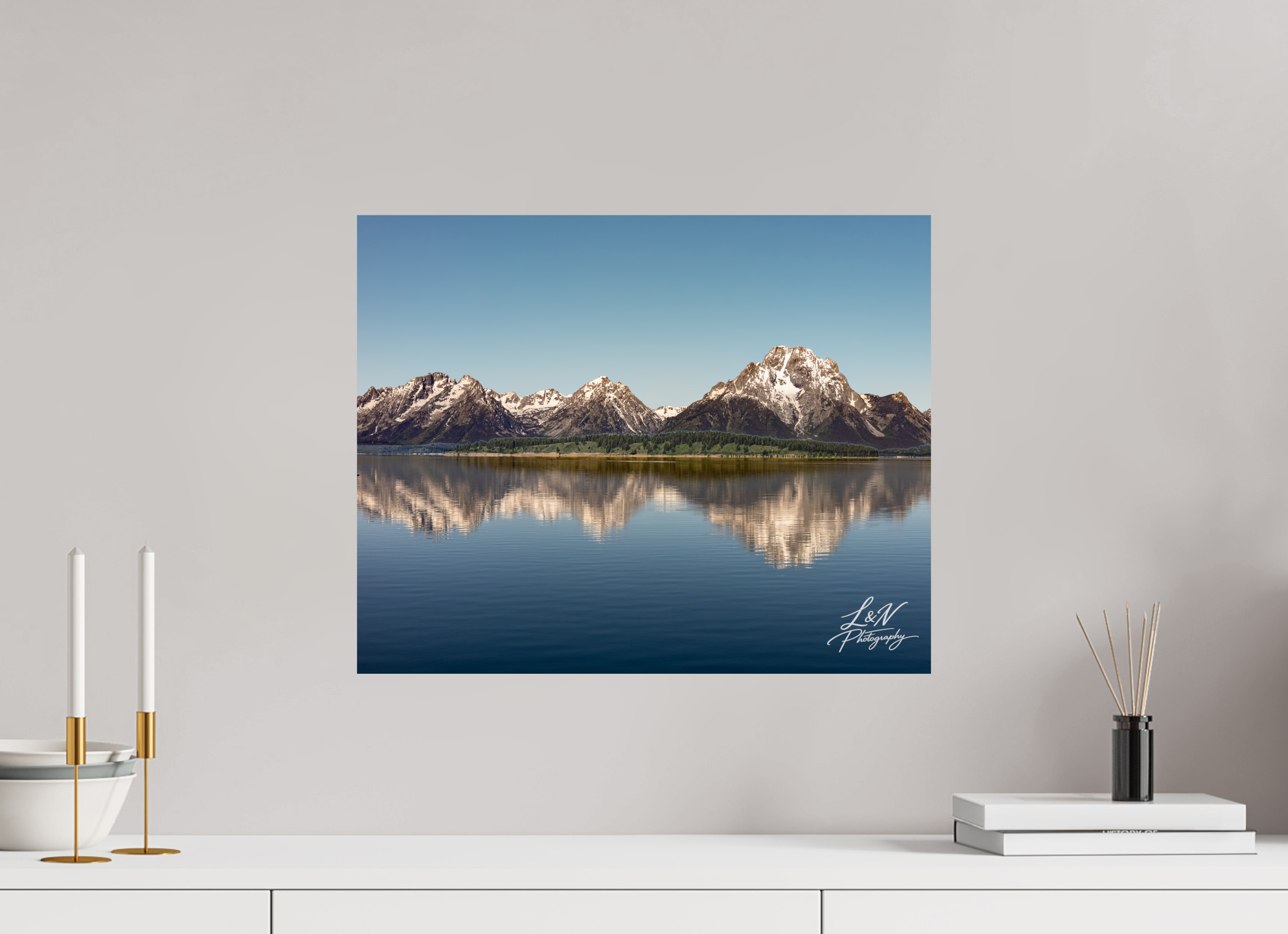 20 x 16″, Photo Print On Fuji Crystal DP II Mirror of the Tetons