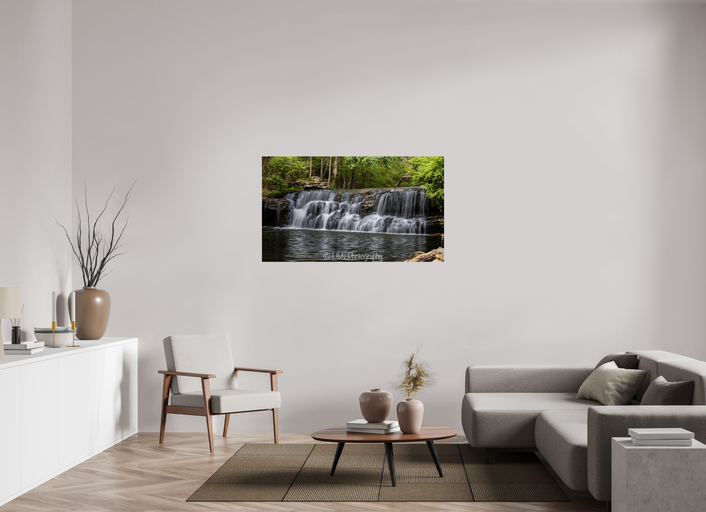 53.5 x 31″, Photo Print On Fuji Crystal DP II Mardis Mills Falls