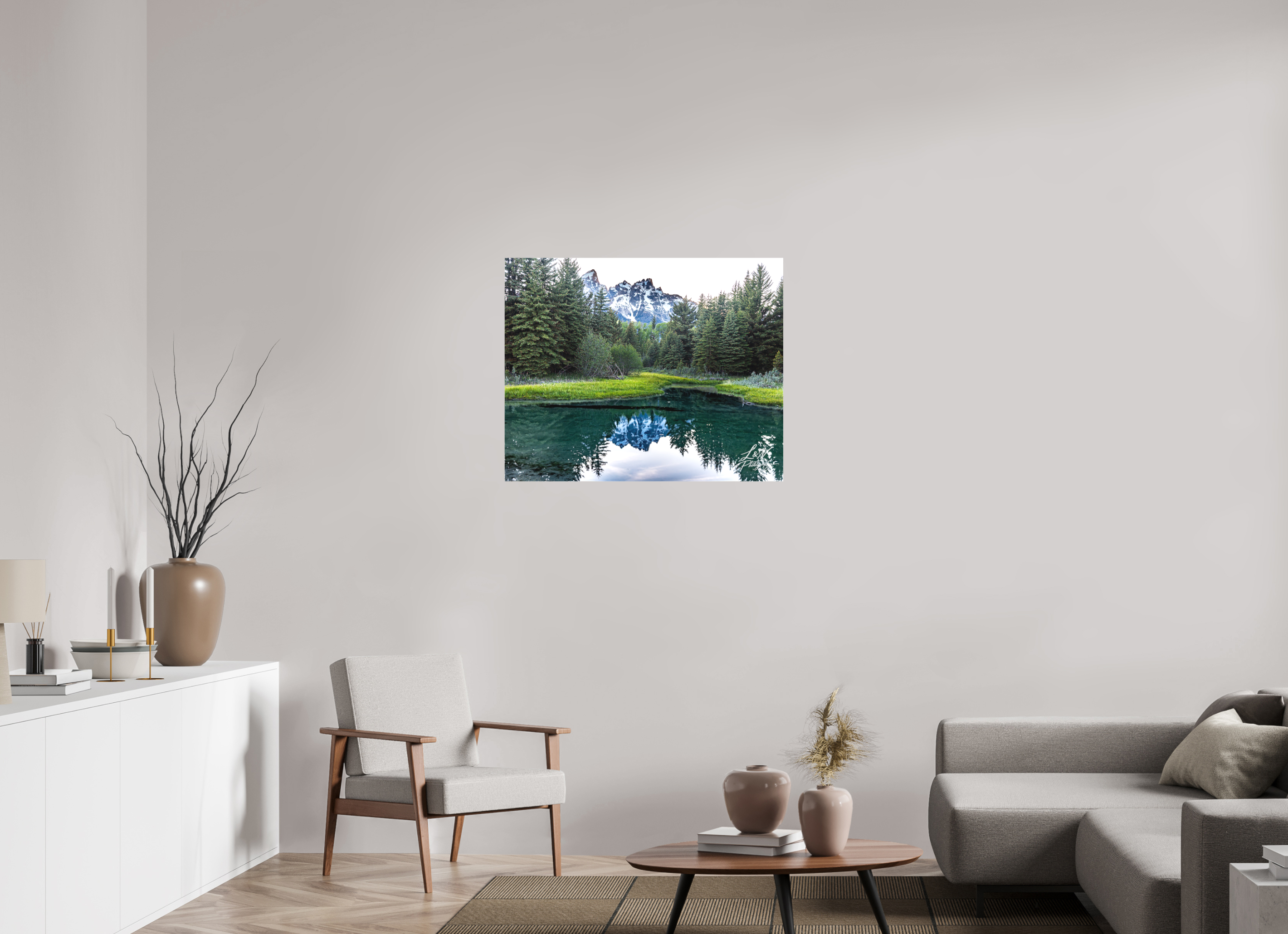 35 x 28″, Matte Canvas on Stretcher Frame Emerald Reflection