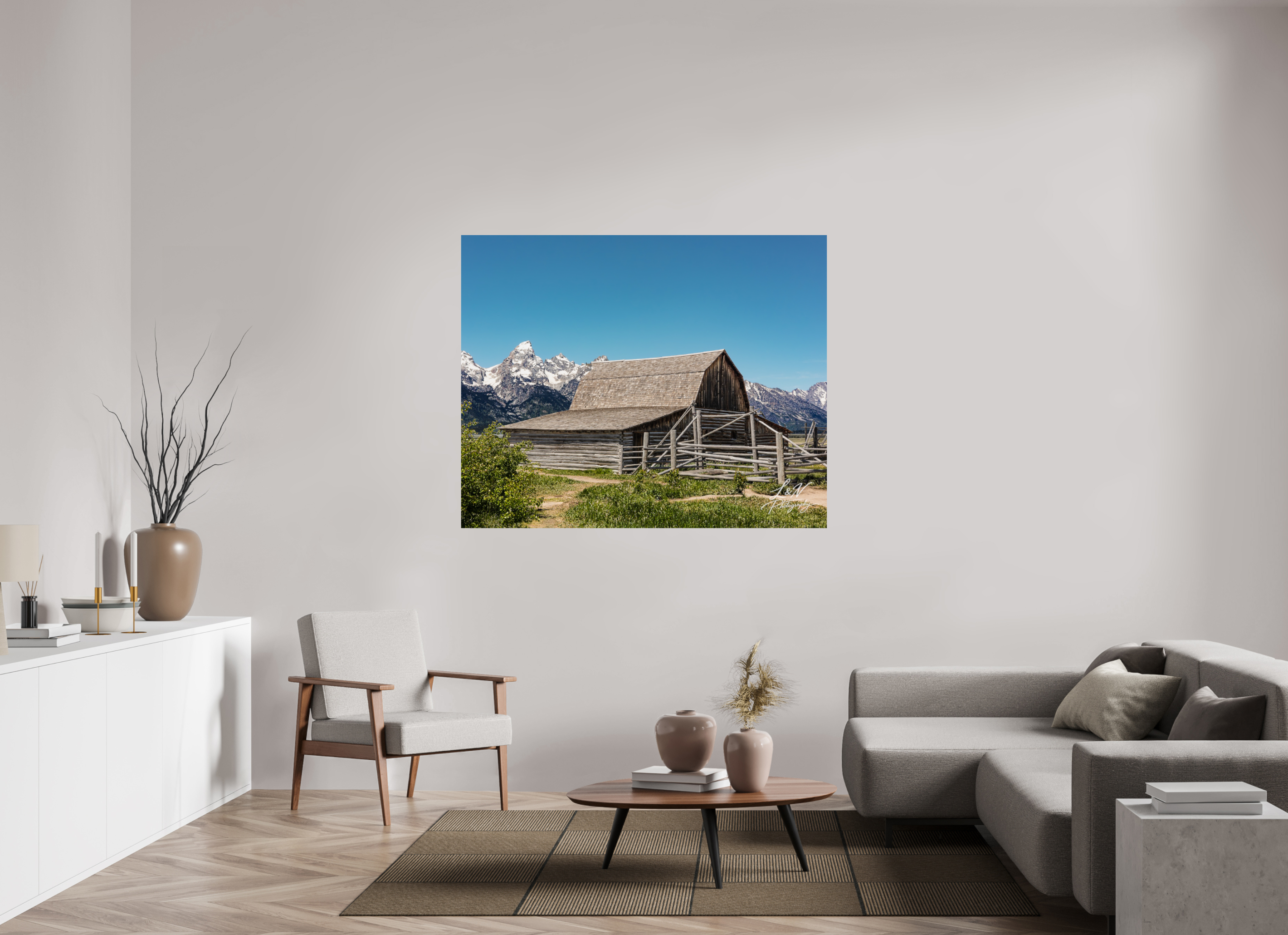 58.7 x 47″, Photo Print on Aluminum Backing The Moulton Barn