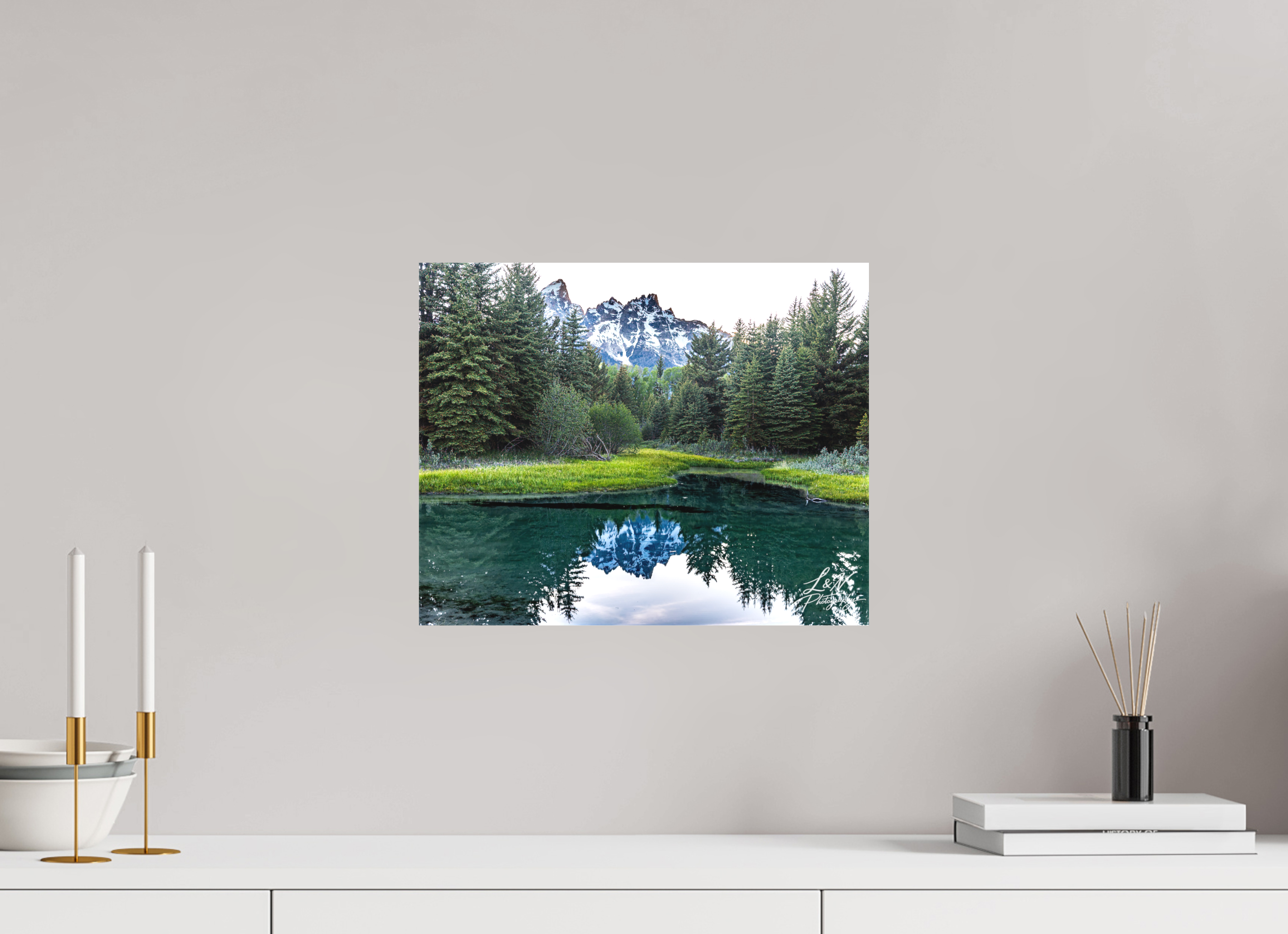 15 x 12″, Matte Canvas on Stretcher Frame Emerald Reflection